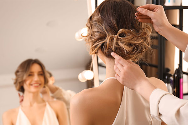 Professional luxury hair styling at Velvet Lounge